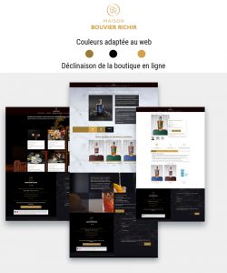 présentation des différentes pages d'un boutique en ligne - création graphique originale de PIX-LN